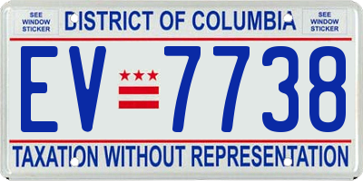 DC license plate EV7738