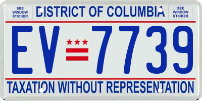 DC license plate EV7739