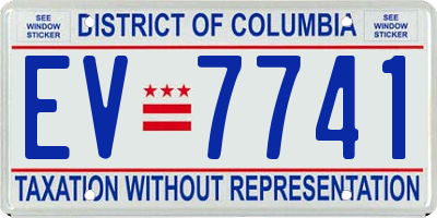 DC license plate EV7741