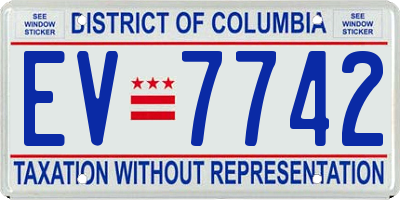 DC license plate EV7742