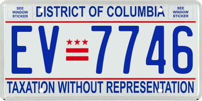 DC license plate EV7746