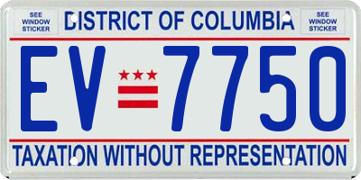 DC license plate EV7750
