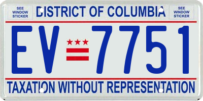 DC license plate EV7751