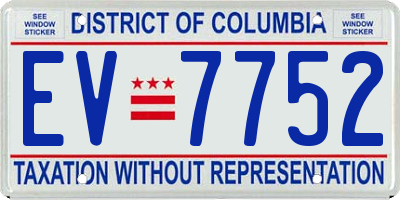 DC license plate EV7752