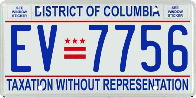 DC license plate EV7756