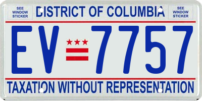 DC license plate EV7757
