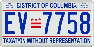 DC license plate EV7758