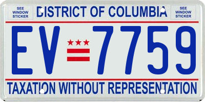 DC license plate EV7759