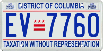 DC license plate EV7760