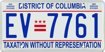 DC license plate EV7761