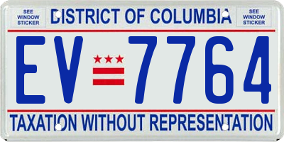 DC license plate EV7764