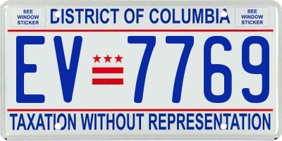 DC license plate EV7769