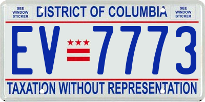 DC license plate EV7773