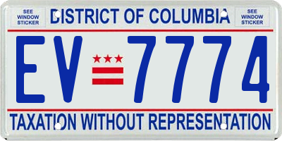 DC license plate EV7774