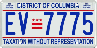 DC license plate EV7775