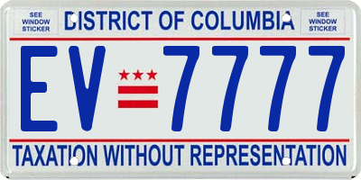 DC license plate EV7777