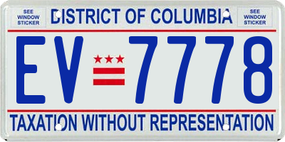 DC license plate EV7778