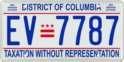 DC license plate EV7787