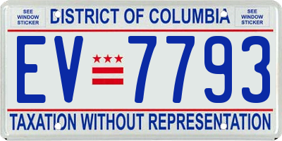DC license plate EV7793