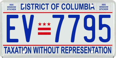 DC license plate EV7795