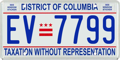 DC license plate EV7799