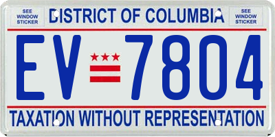 DC license plate EV7804