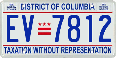 DC license plate EV7812