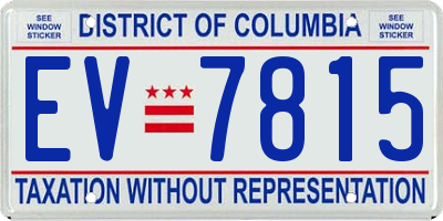 DC license plate EV7815