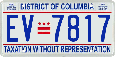 DC license plate EV7817