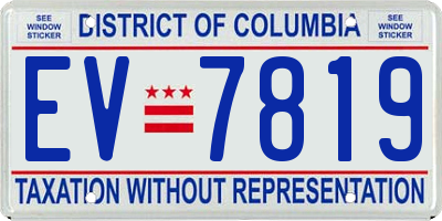 DC license plate EV7819