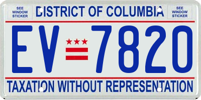 DC license plate EV7820