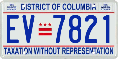 DC license plate EV7821