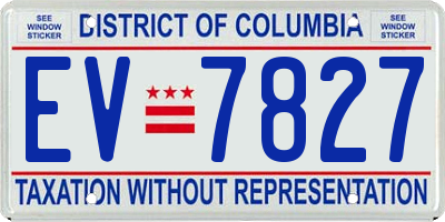 DC license plate EV7827