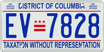 DC license plate EV7828