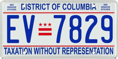 DC license plate EV7829