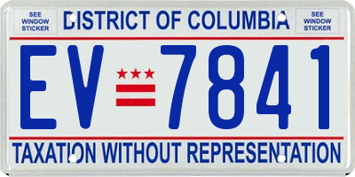 DC license plate EV7841