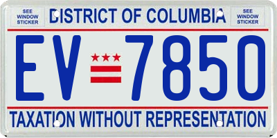 DC license plate EV7850