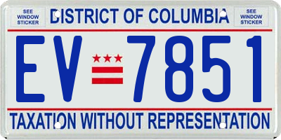 DC license plate EV7851