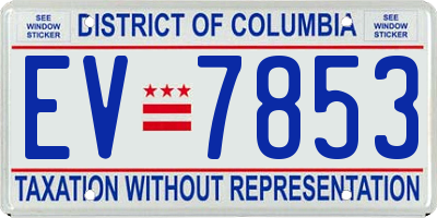 DC license plate EV7853