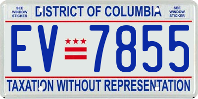 DC license plate EV7855