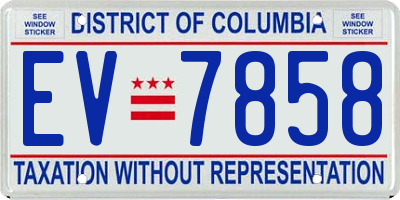 DC license plate EV7858