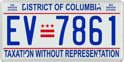 DC license plate EV7861