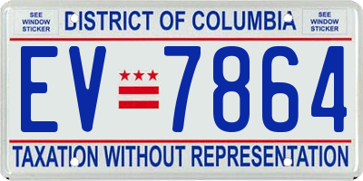 DC license plate EV7864