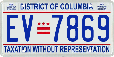 DC license plate EV7869