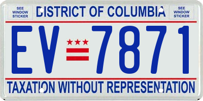 DC license plate EV7871