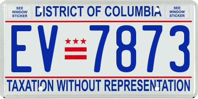 DC license plate EV7873