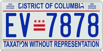 DC license plate EV7878