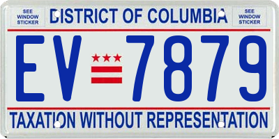 DC license plate EV7879