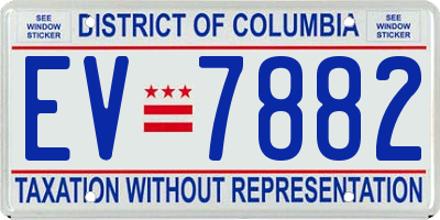 DC license plate EV7882