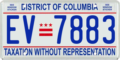 DC license plate EV7883